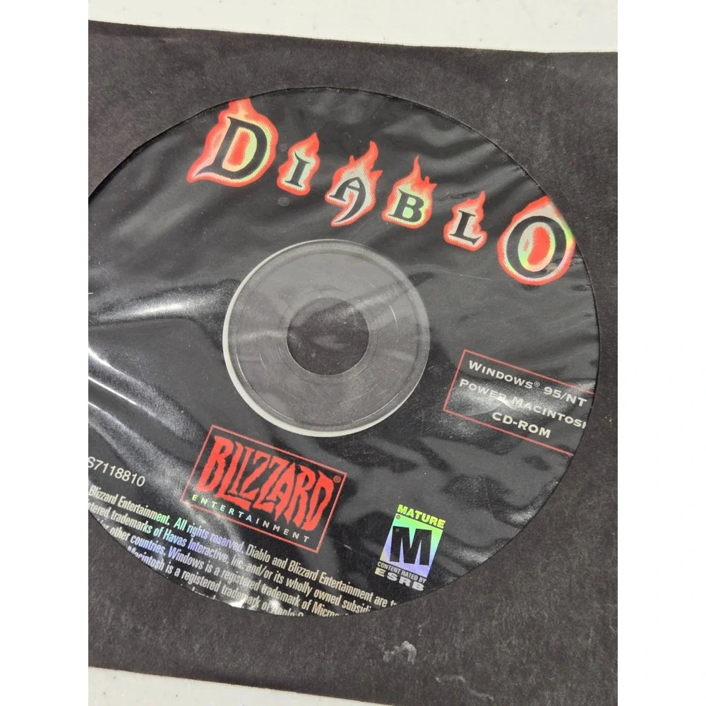 Blizzard Diablo and Diablo II PC Mac CD-ROM Game Lot with CD-Key Vintage 1990s